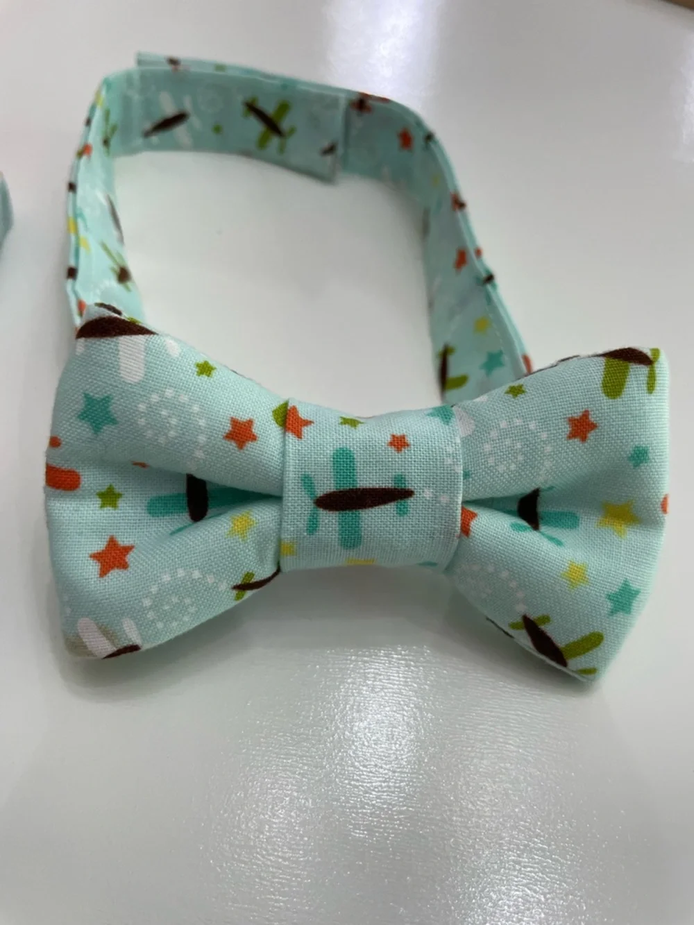 Kids Bow Ties Summer Plaid Light Blue Airplanes Wedding Funeral Grandpa Church